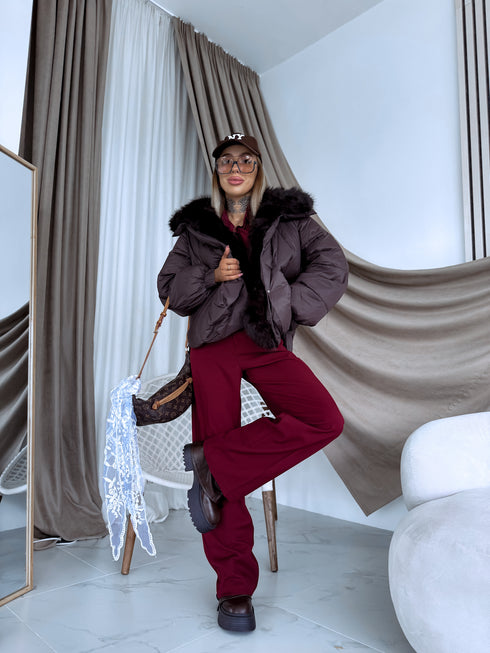 Short jacket "NORTH FL257" - CHOCO